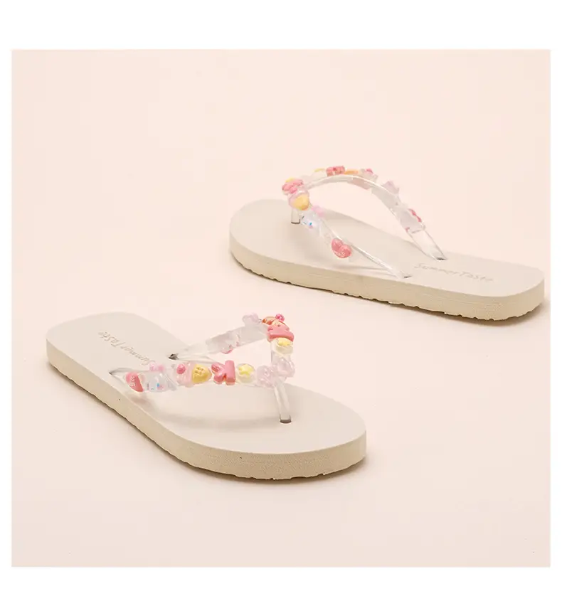 2024 New Cartoon Flip-flops Women's Summer Outer Wear Soft Bottom Seaside Beach Holiday Flip-flops DIY — feature 8