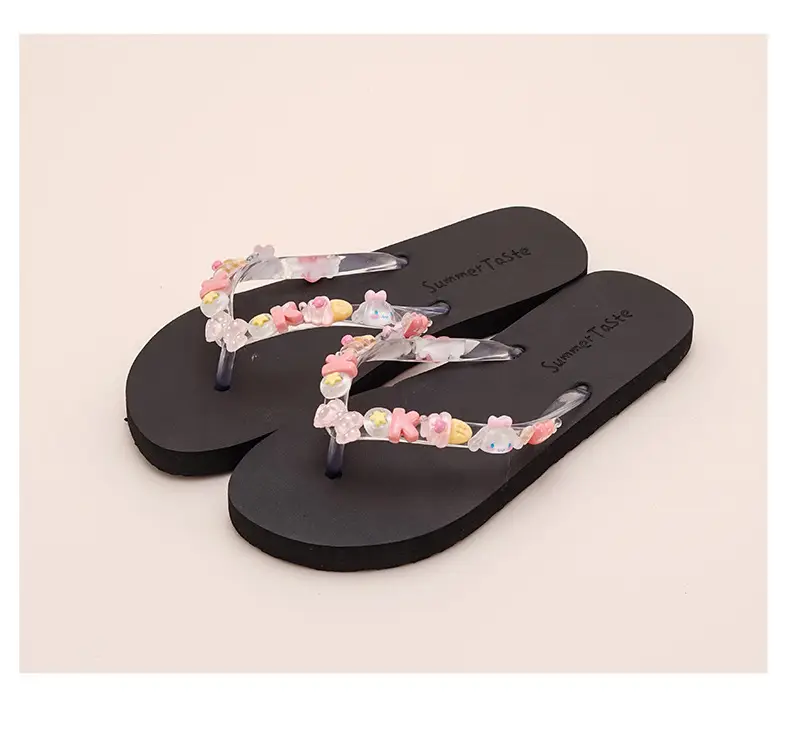 2024 New Cartoon Flip-flops Women's Summer Outer Wear Soft Bottom Seaside Beach Holiday Flip-flops DIY — feature 9