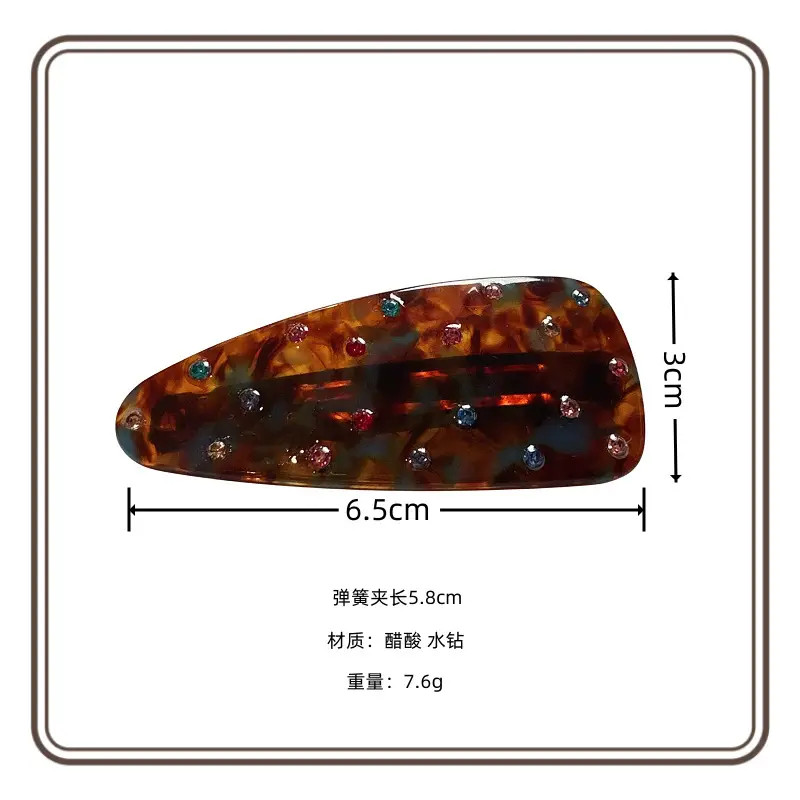 South Korea Acetate Rhinestone Hair Clip for Bangs & Headphones — feature 2