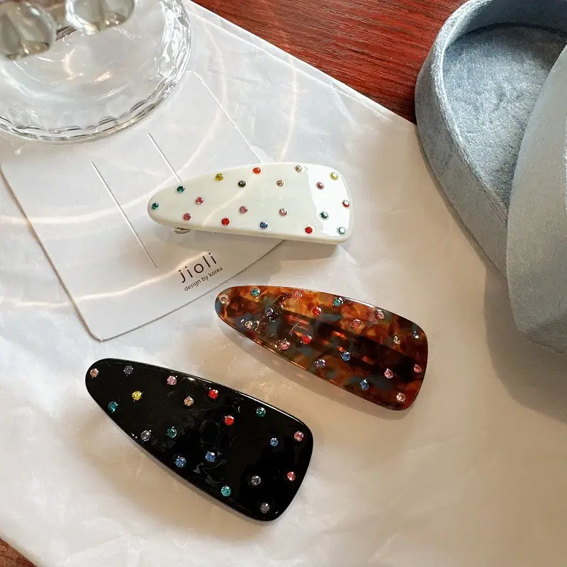 South Korea Acetate Rhinestone Hair Clip for Bangs & Headphones — feature 8