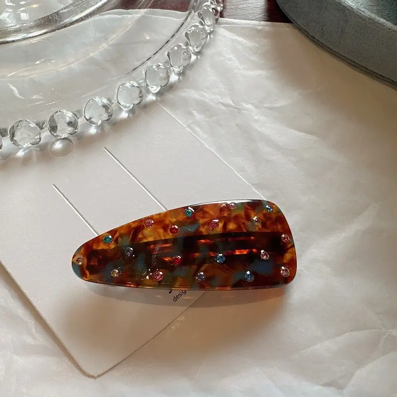 South Korea Acetate Rhinestone Hair Clip for Bangs & Headphones - Image 3