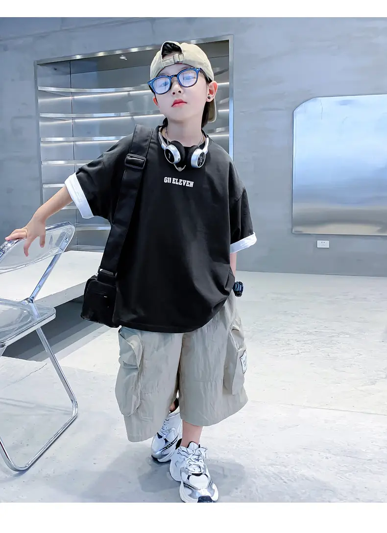 Boys Black Cotton T-Shirt Short Sleeve 2024 — feature 13