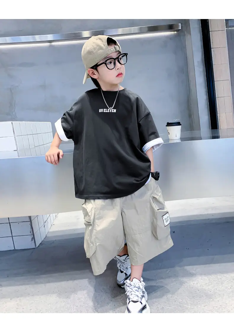 Boys Black Cotton T-Shirt Short Sleeve 2024 — feature 17