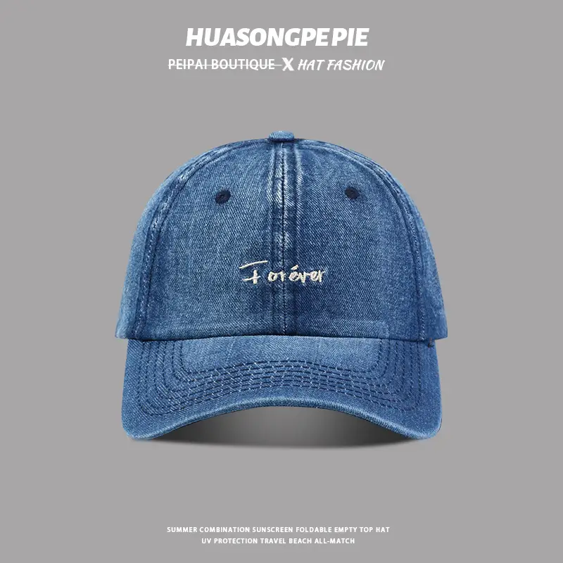 Men Light Blue Denim Cowboy Cap Spring Summer Sports