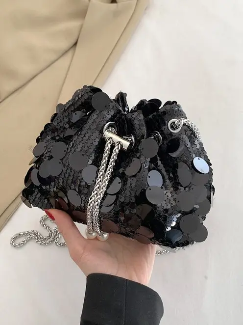 Women's 2024 Sequin Evening Bag with Chain Strap - Image 11