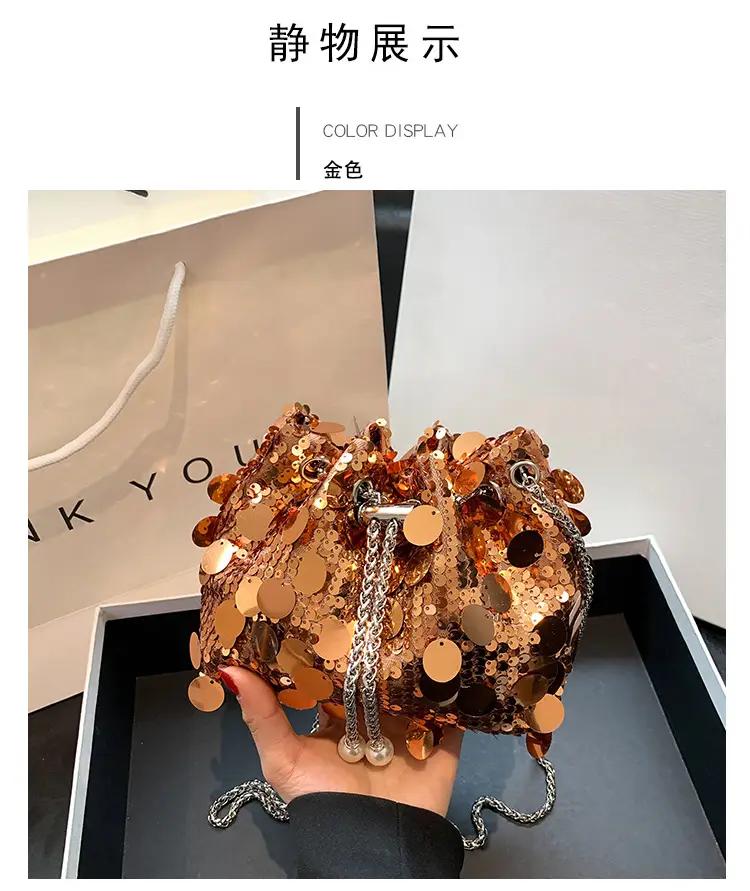 Women's 2024 Sequin Evening Bag with Chain Strap — feature 10