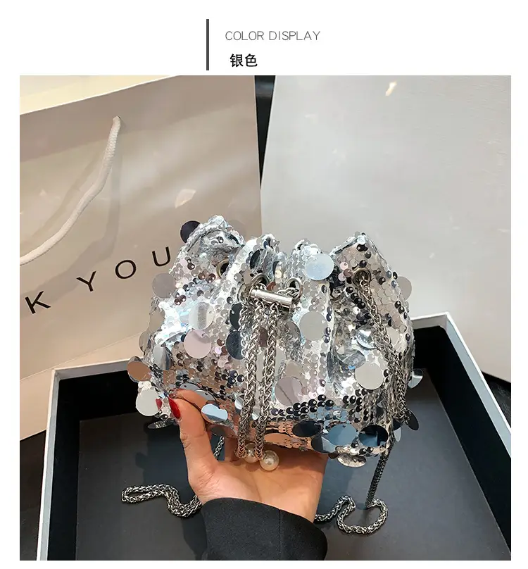 Women's 2024 Sequin Evening Bag with Chain Strap — feature 11