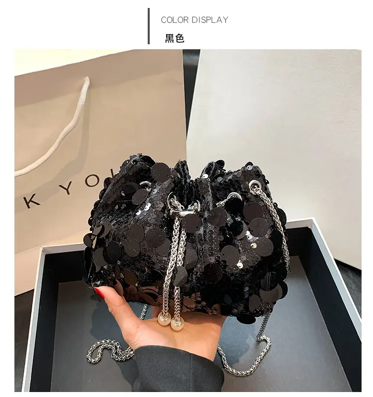 Women's 2024 Sequin Evening Bag with Chain Strap — feature 12