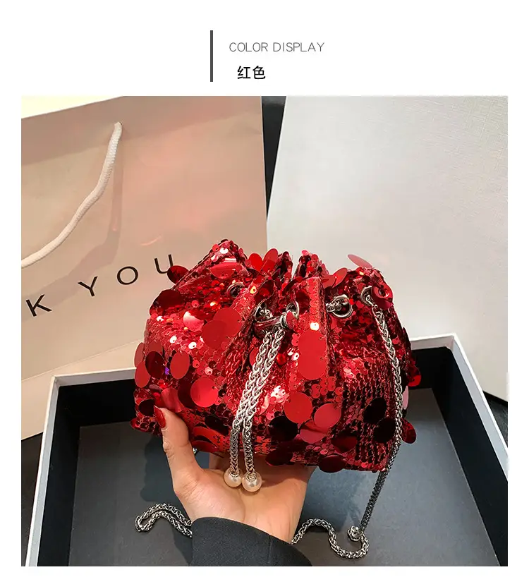 Women's 2024 Sequin Evening Bag with Chain Strap — feature 15