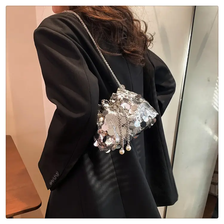 Women's 2024 Sequin Evening Bag with Chain Strap — feature 20