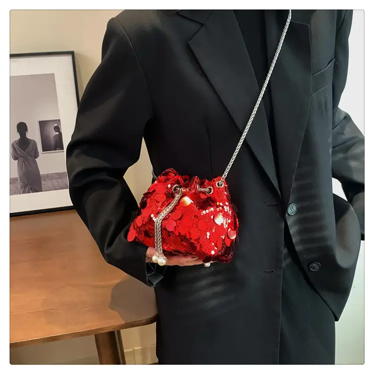 Women's 2024 Sequin Evening Bag with Chain Strap — feature 26