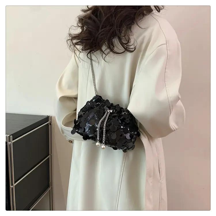 Women's 2024 Sequin Evening Bag with Chain Strap — feature 30