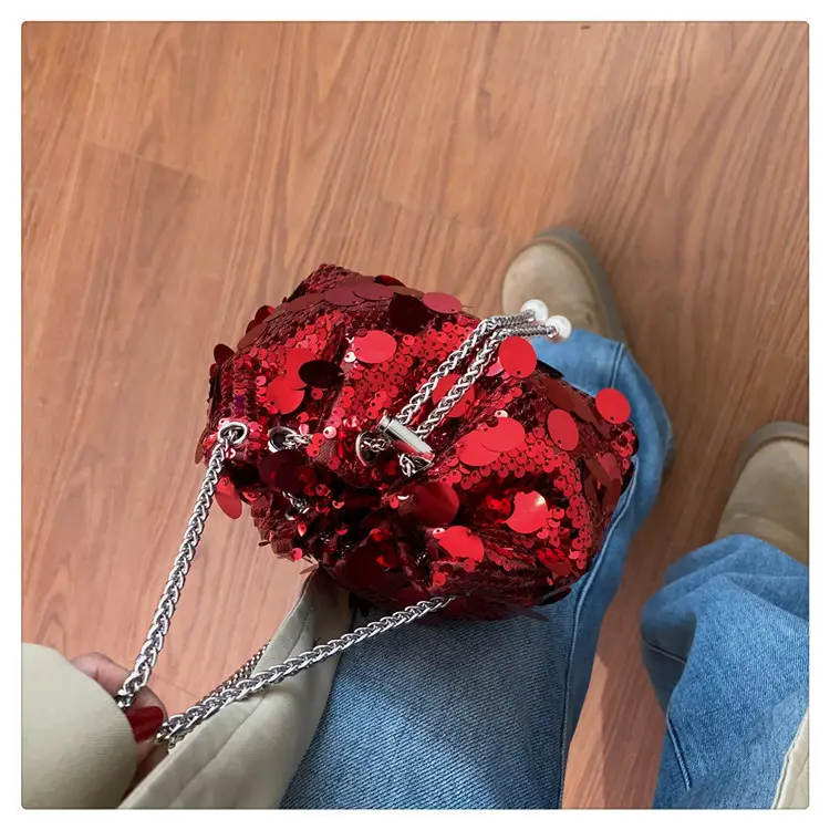 Women's 2024 Sequin Evening Bag with Chain Strap — feature 46