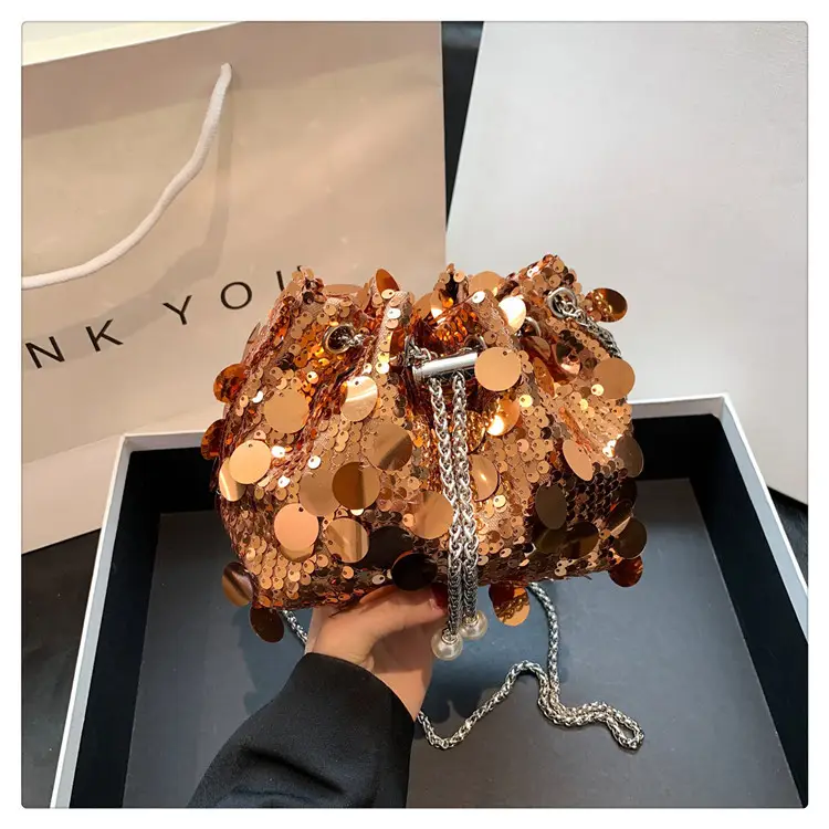Women's 2024 Sequin Evening Bag with Chain Strap — feature 50