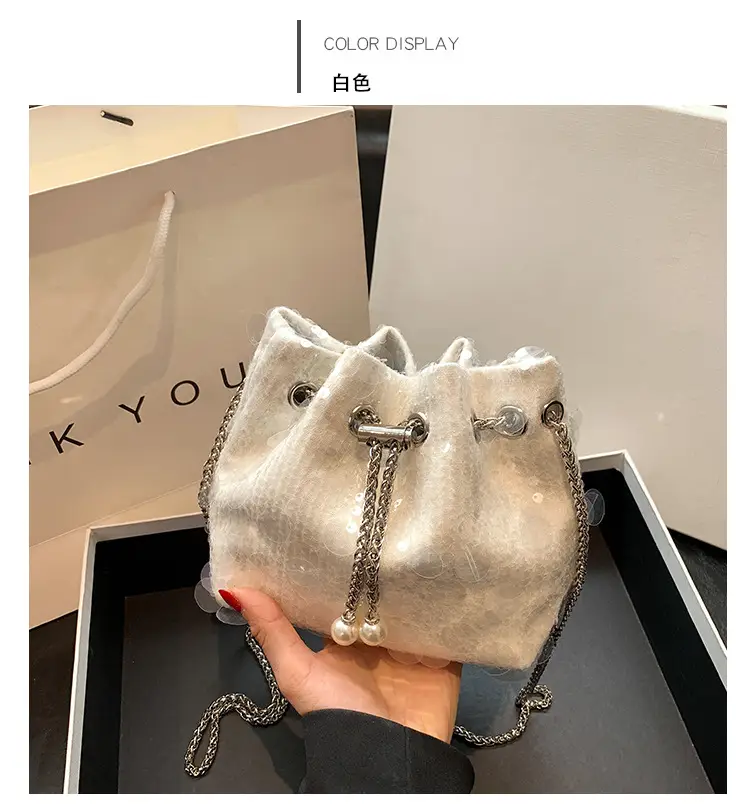 Women's 2024 Sequin Evening Bag with Chain Strap - Image 2