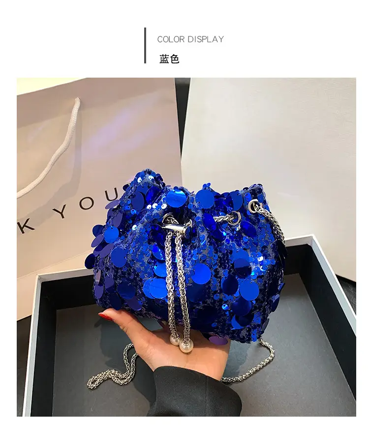 Women's 2024 Sequin Evening Bag with Chain Strap - Image 4