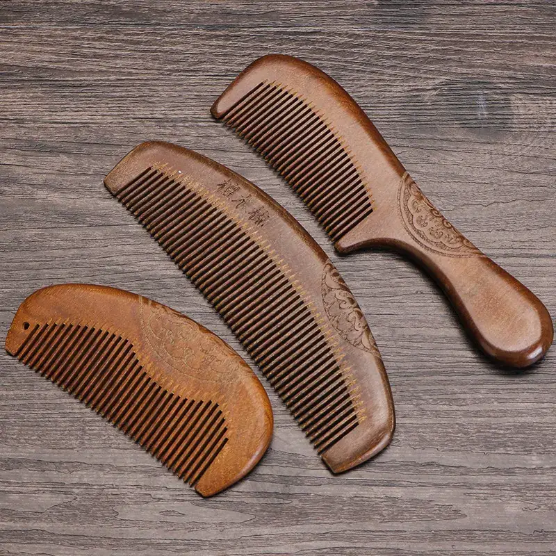 Golden Silk Sandalwood Moon Comb with Wide Teeth - Image 10