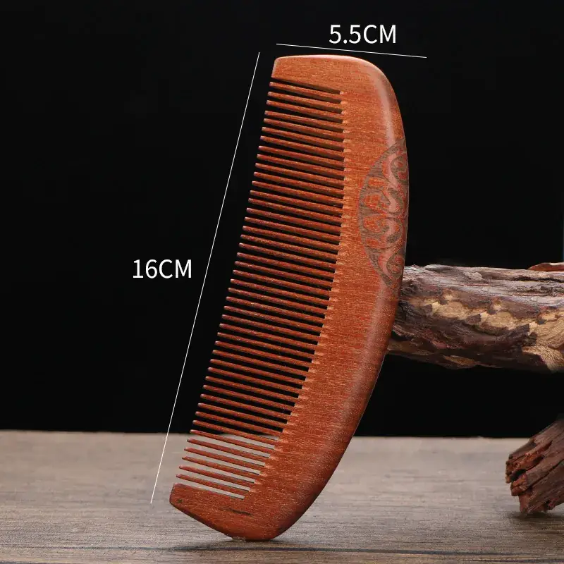 Golden Silk Sandalwood Moon Comb with Wide Teeth - Image 6