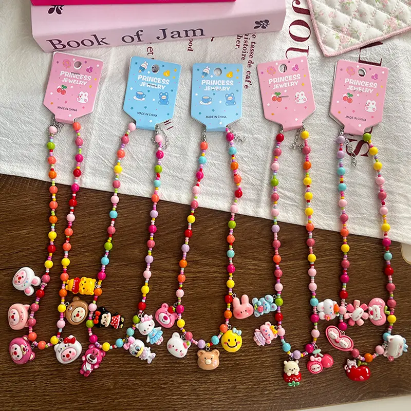 Cute Cartoon Resin Beaded Necklace for Girls All Color - Image 6