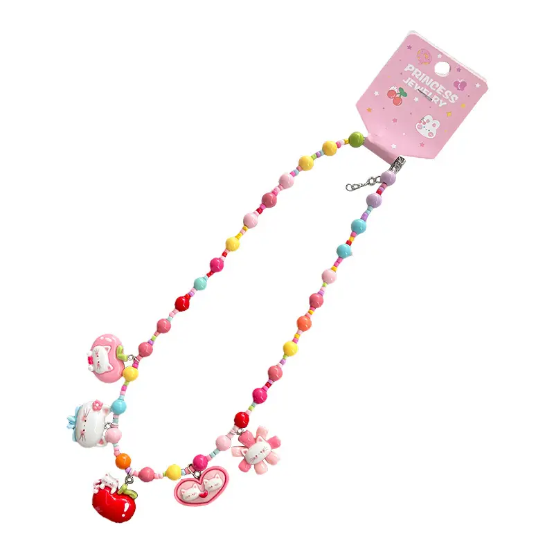 Cute Cartoon Resin Beaded Necklace for Girls All Color - Image 7