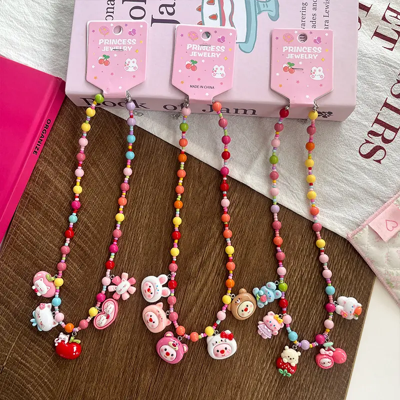 Cute Cartoon Resin Beaded Necklace for Girls All Color — feature 3