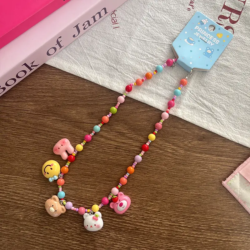 Cute Cartoon Resin Beaded Necklace for Girls All Color - Image 2
