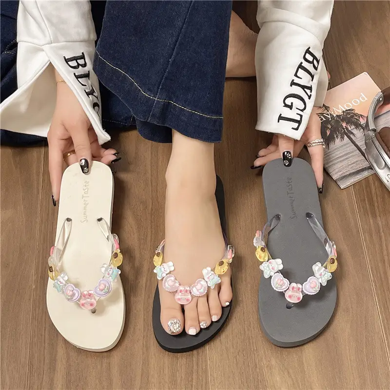 Women's 2024 Floral Flip Flops Soft Sole Beach Wear - Image 4