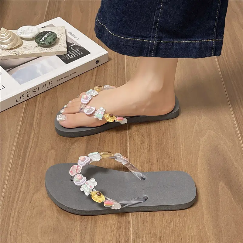 Women's 2024 Floral Flip Flops Soft Sole Beach Wear - Image 5