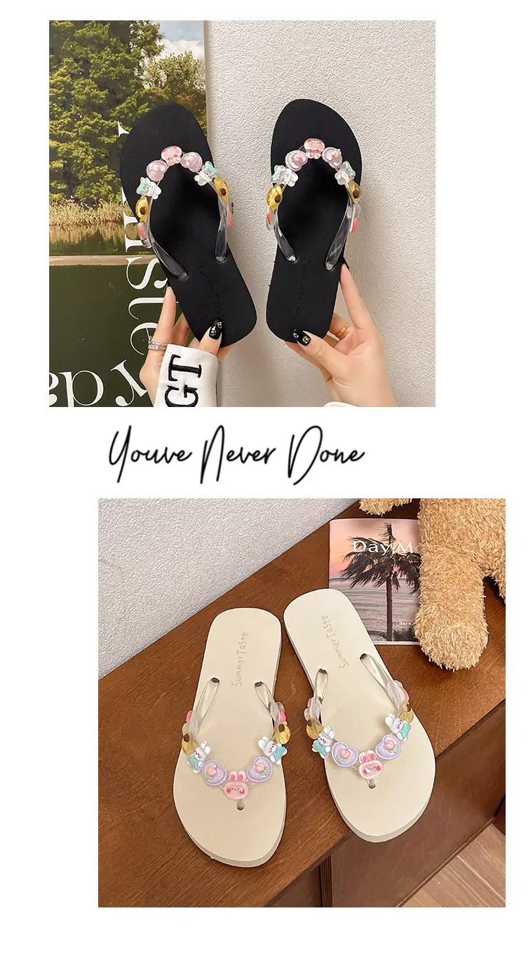 Women's 2024 Floral Flip Flops Soft Sole Beach Wear — feature 12