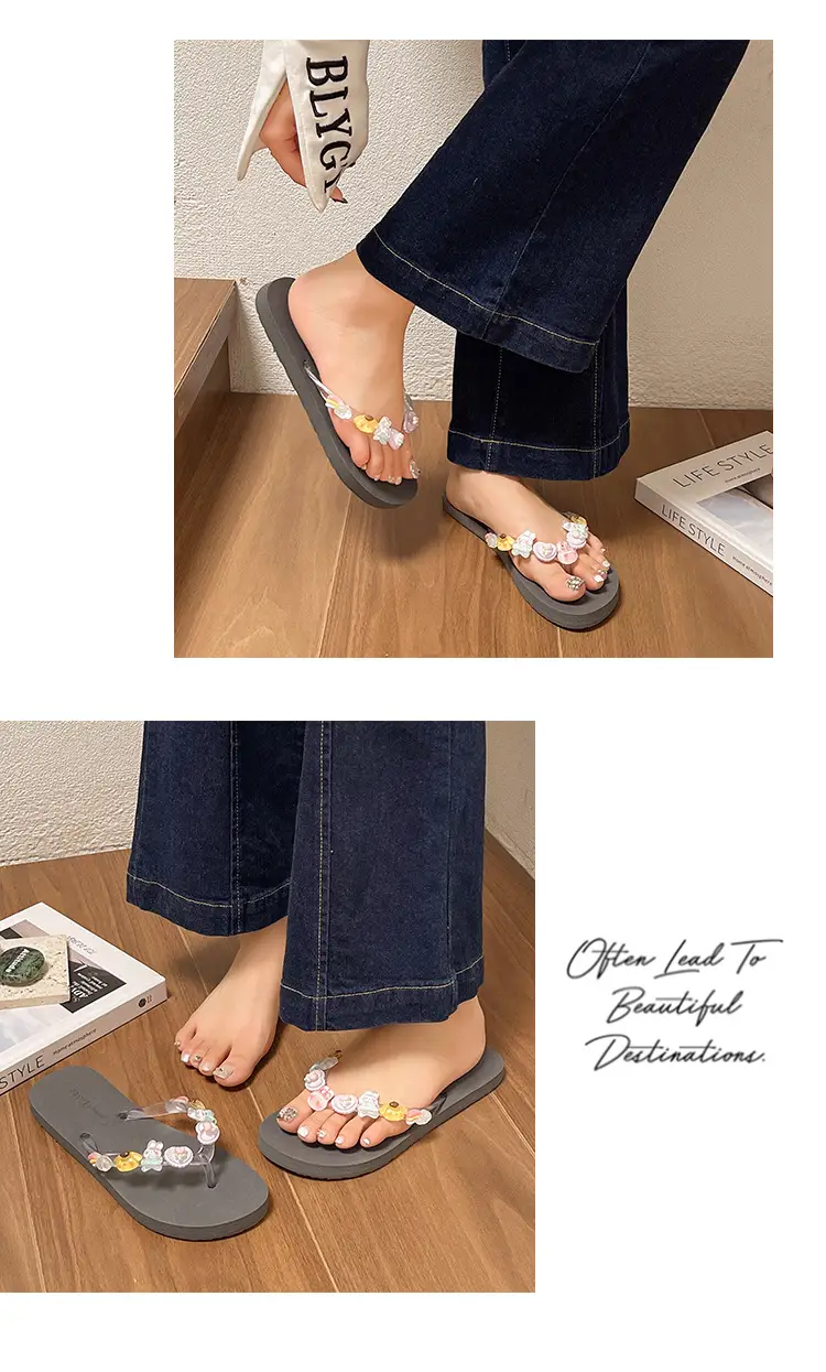 Women's 2024 Floral Flip Flops Soft Sole Beach Wear — feature 8