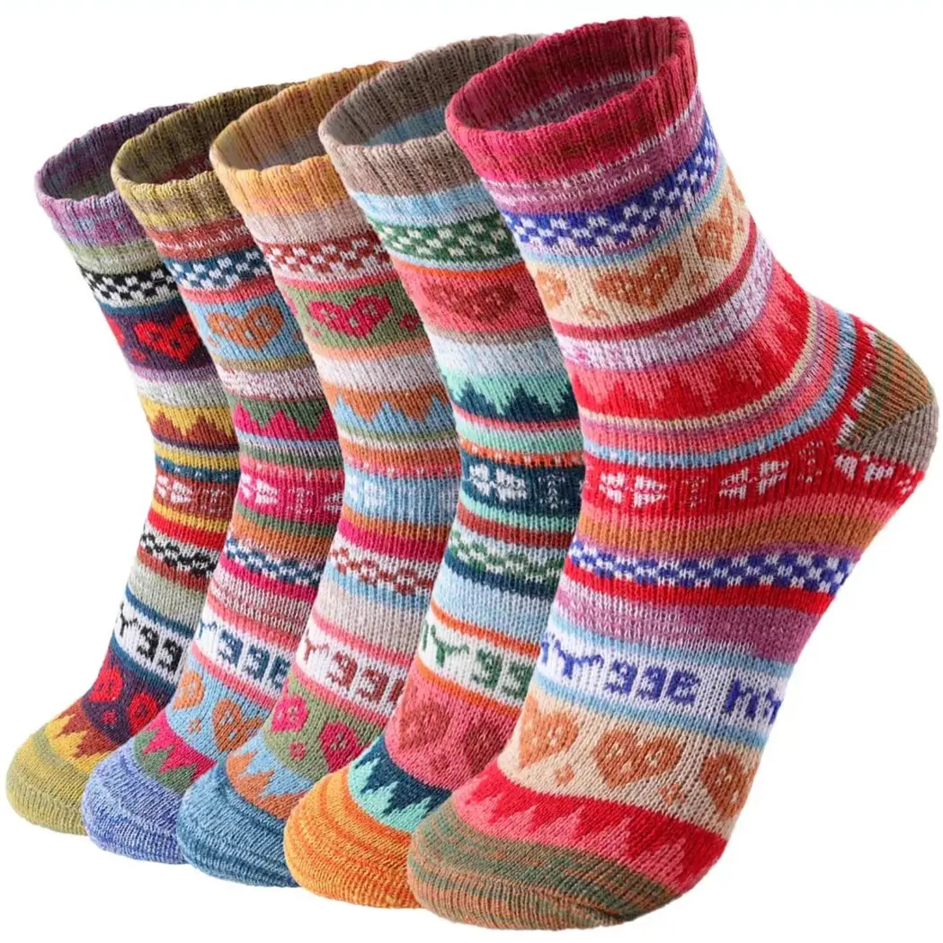 Socks for Men in Winter Fleece-Lined and Thickeneded Warm Terry Socks Ethnic Style Men's Mid-Calf Socks Cotton Socks Casual Wholesale