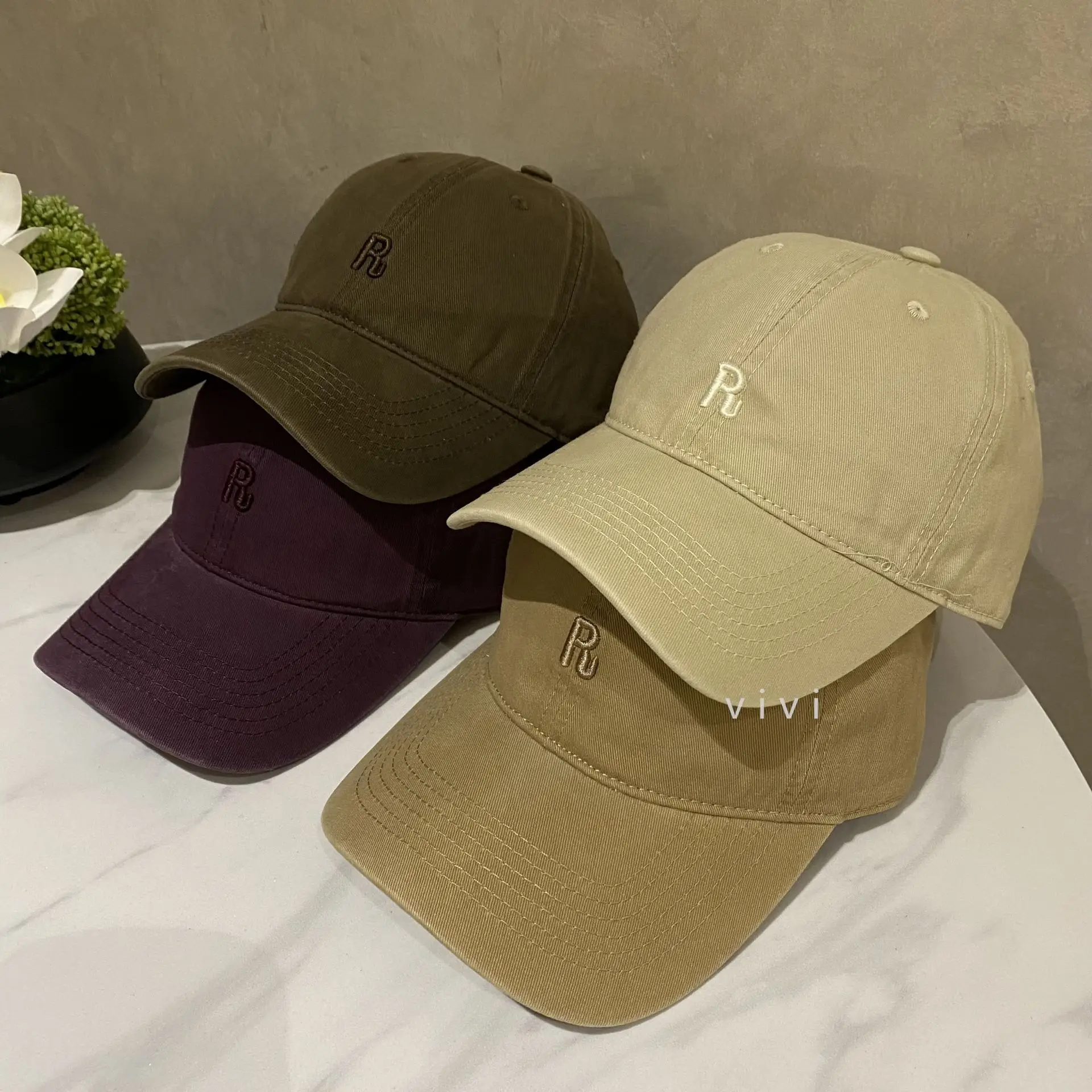 Embroidered R Cap Women Spring Summer Breathable - Image 9