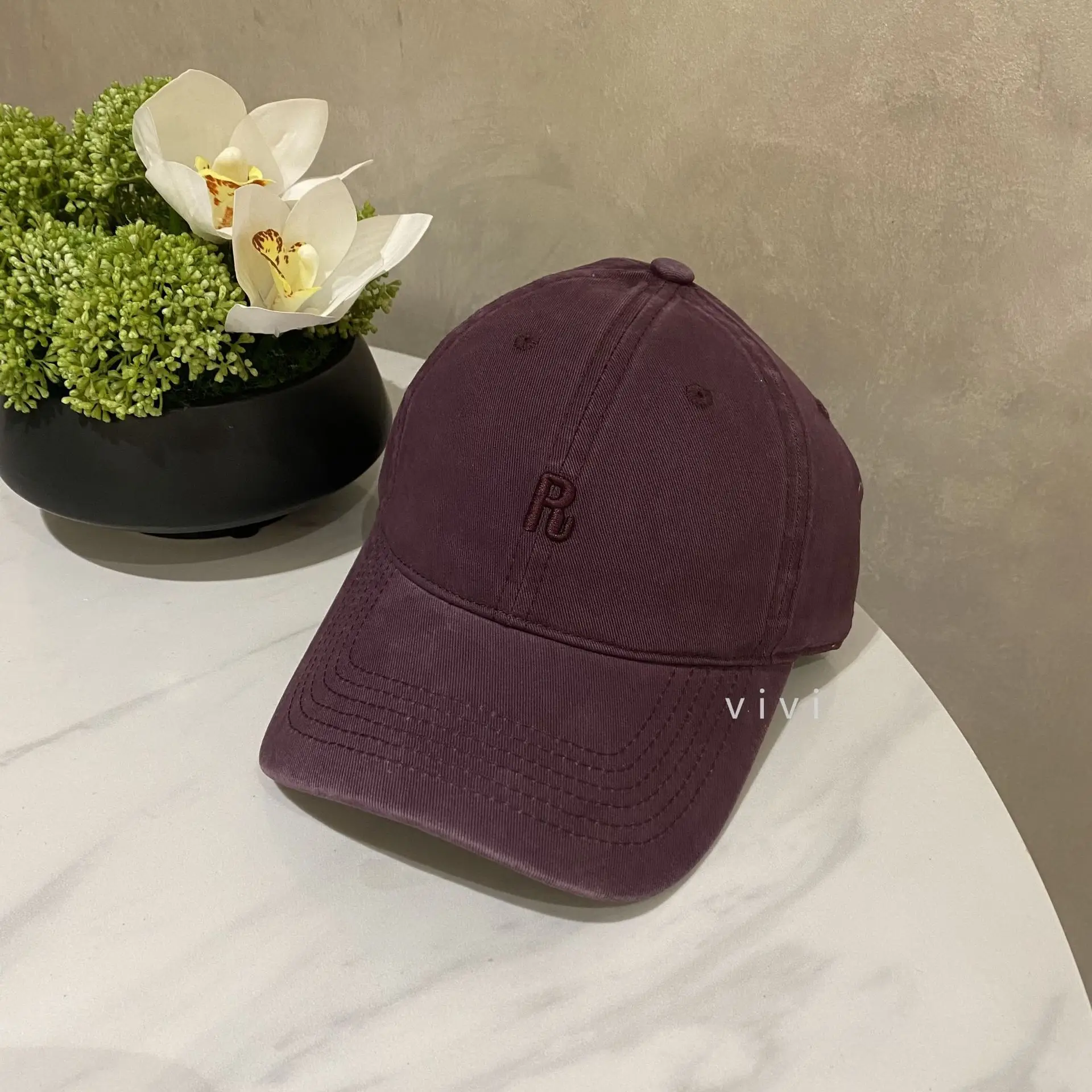 Embroidered R Cap Women Spring Summer Breathable - Image 6