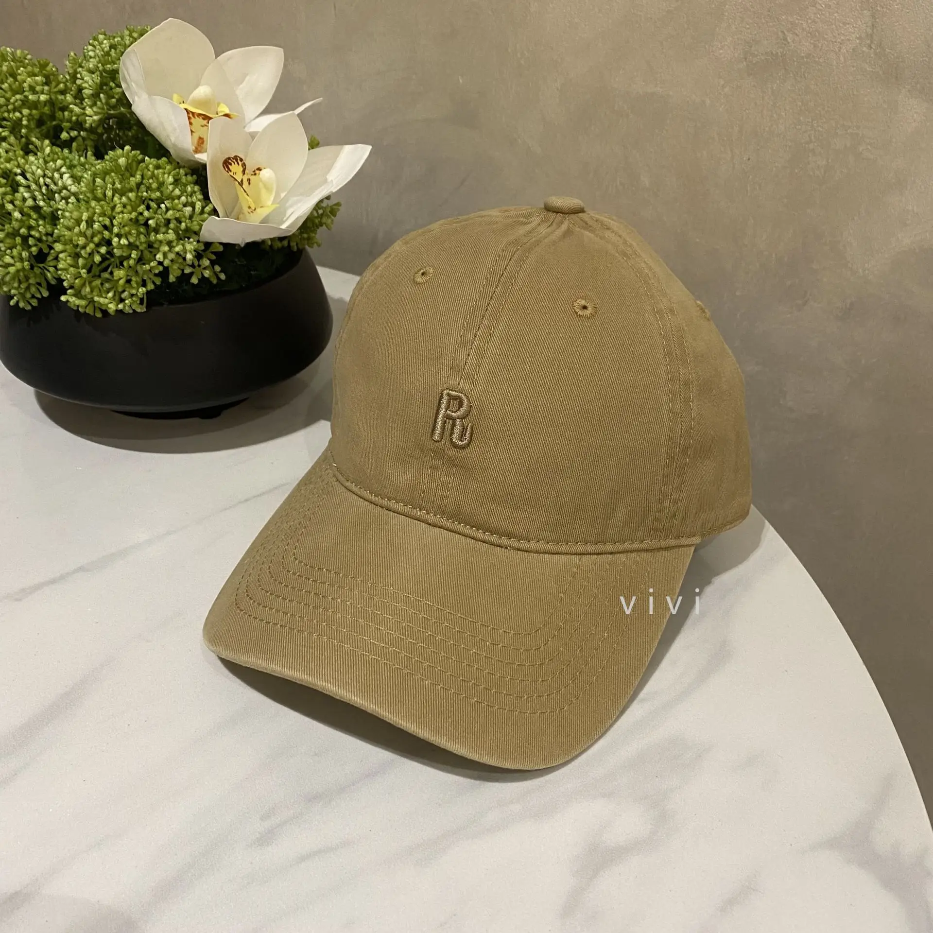 Embroidered R Cap Women Spring Summer Breathable - Image 4