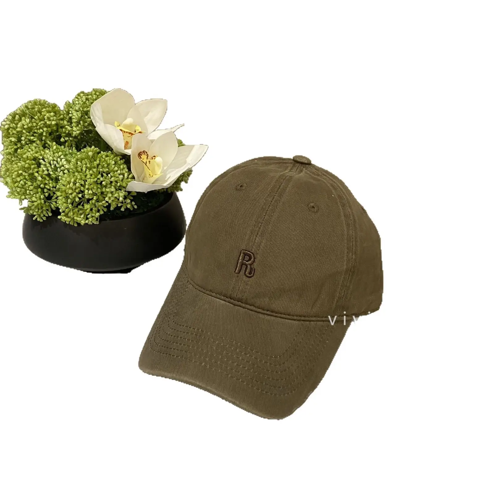 Embroidered R Cap Women Spring Summer Breathable - Image 11