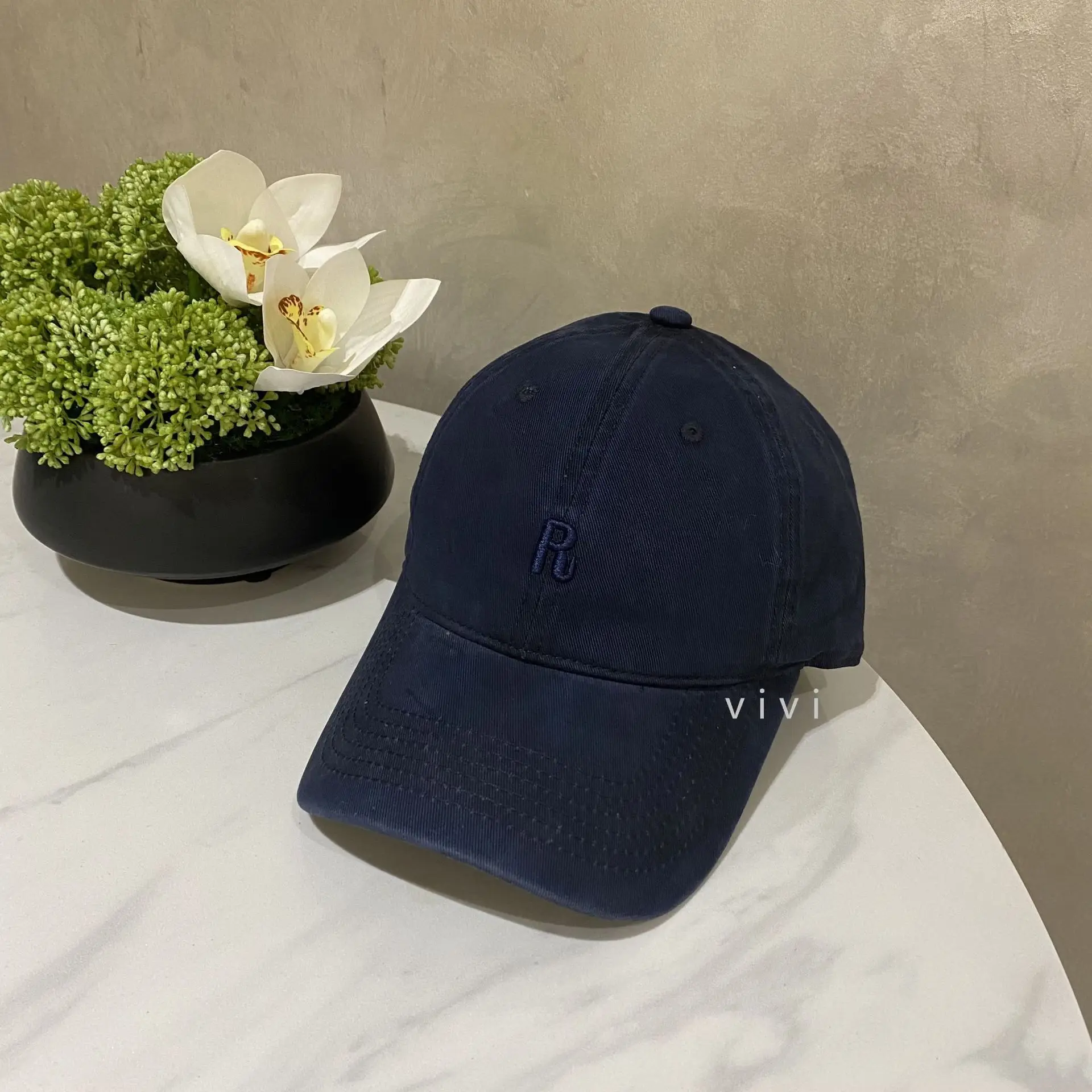 Embroidered R Cap Women Spring Summer Breathable - Image 2
