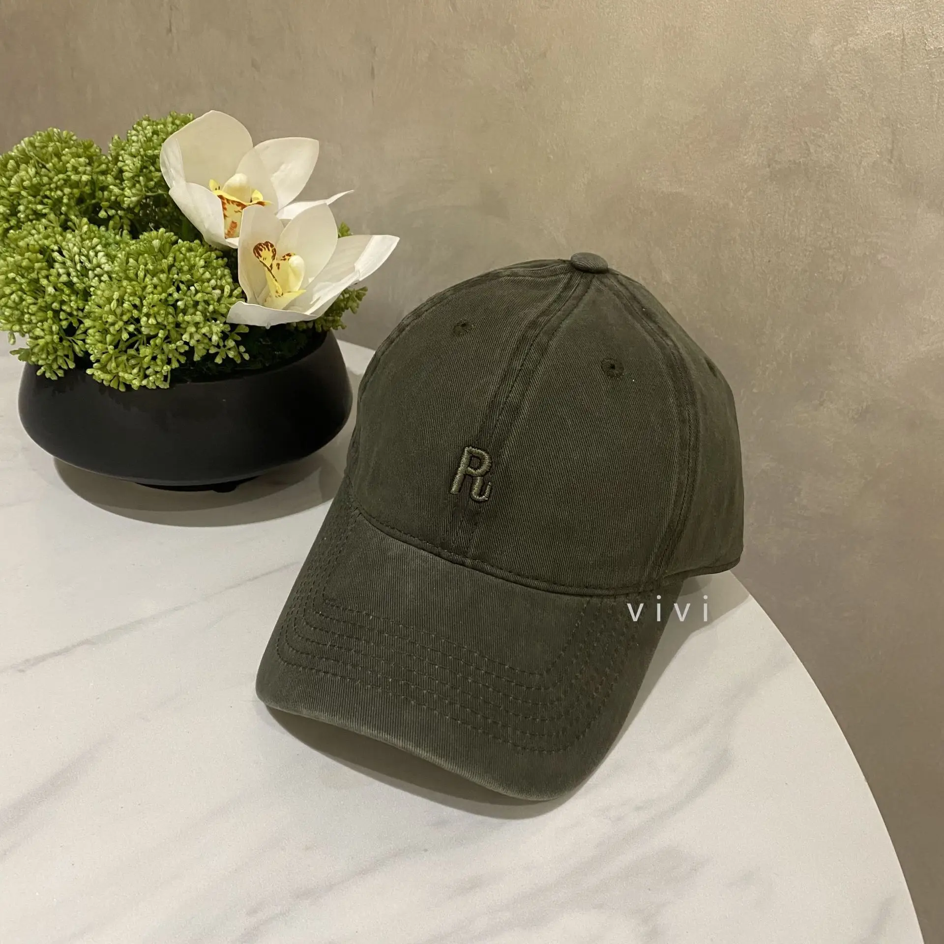 Embroidered R Cap Women Spring Summer Breathable - Image 8