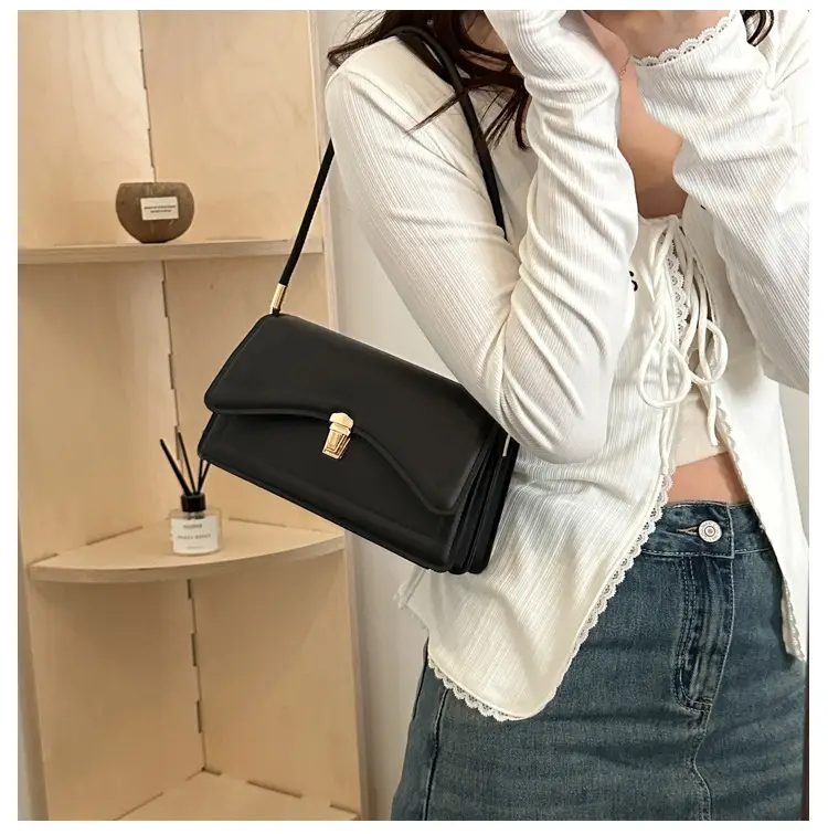 Women's Brown Leather Shoulder Bag 2024 Spring - Image 10