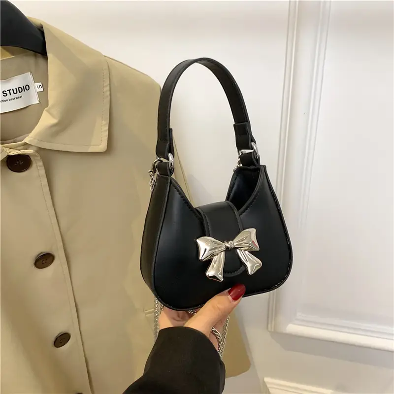 Pink Bow Shoulder Bag for Women 2024 Spring - Image 8