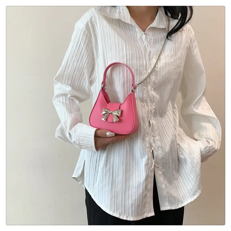 Pink Bow Shoulder Bag for Women 2024 Spring — feature 11