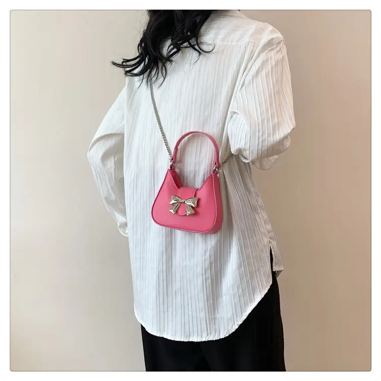 Pink Bow Shoulder Bag for Women 2024 Spring — feature 12
