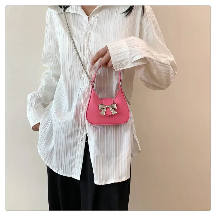 Pink Bow Shoulder Bag for Women 2024 Spring — feature 13