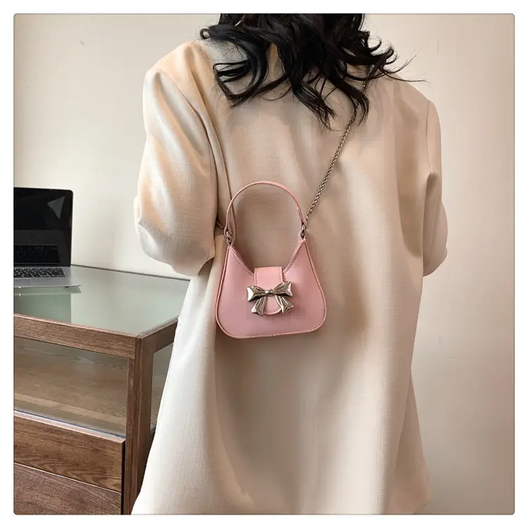 Pink Bow Shoulder Bag for Women 2024 Spring — feature 17