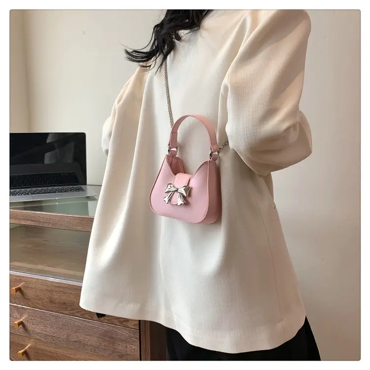 Pink Bow Shoulder Bag for Women 2024 Spring — feature 18