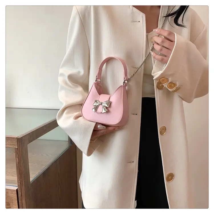Pink Bow Shoulder Bag for Women 2024 Spring — feature 19