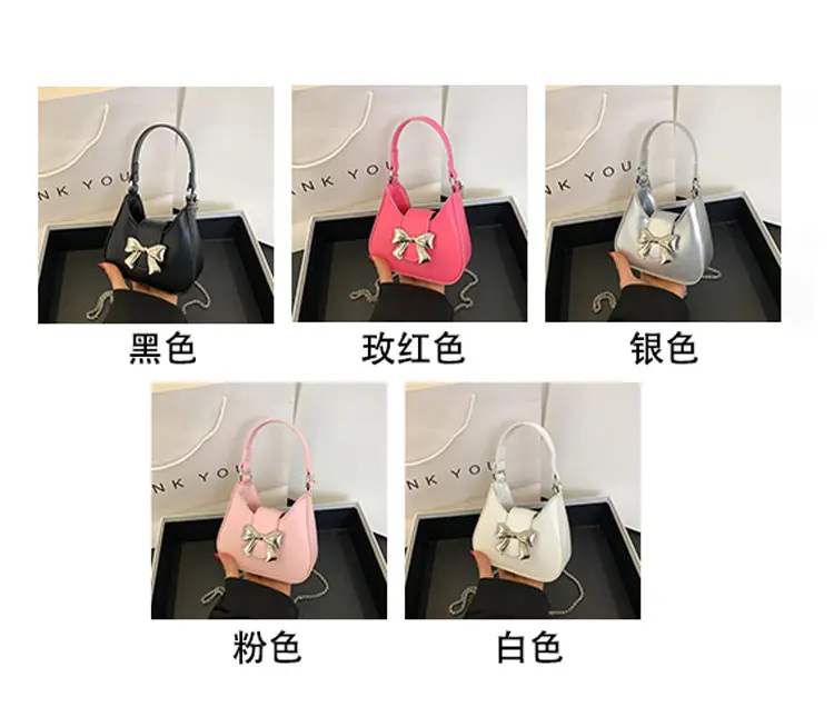 Pink Bow Shoulder Bag for Women 2024 Spring — feature 3
