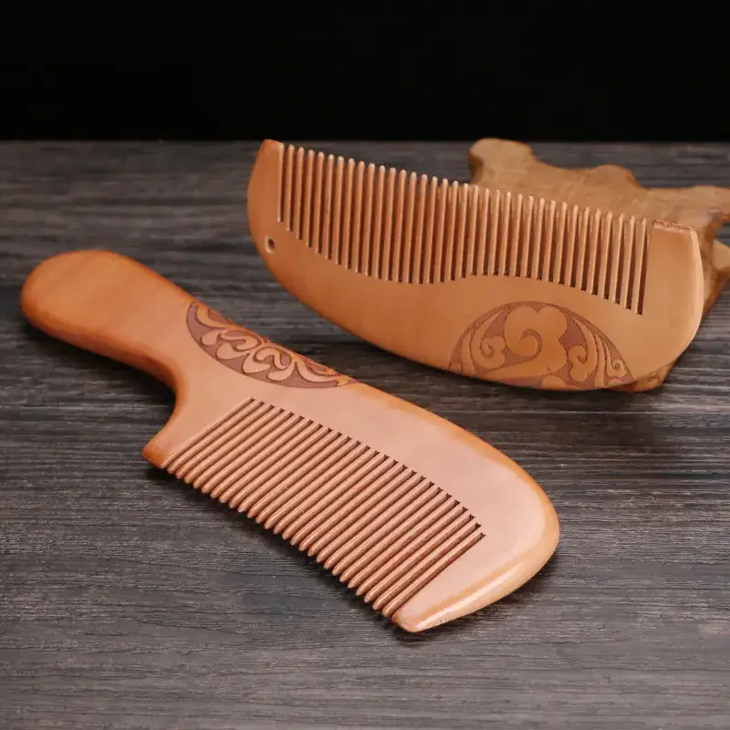 Peach Wood Anti-Static Hair Comb Large Gift - Image 7