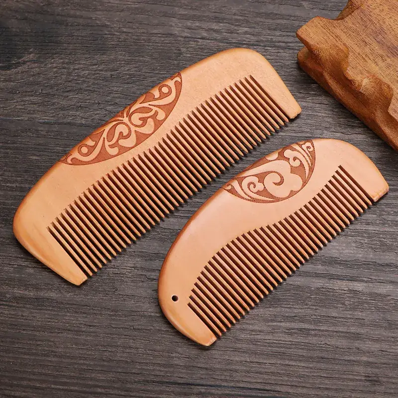 Peach Wood Anti-Static Hair Comb Large Gift - Image 8