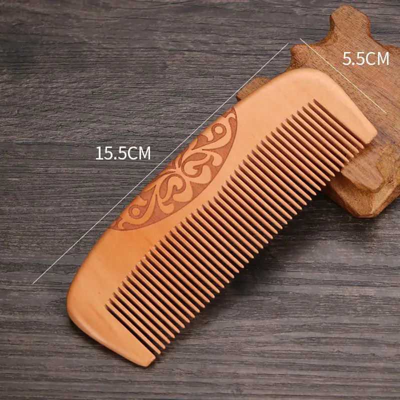 Peach Wood Anti-Static Hair Comb Large Gift - Image 2