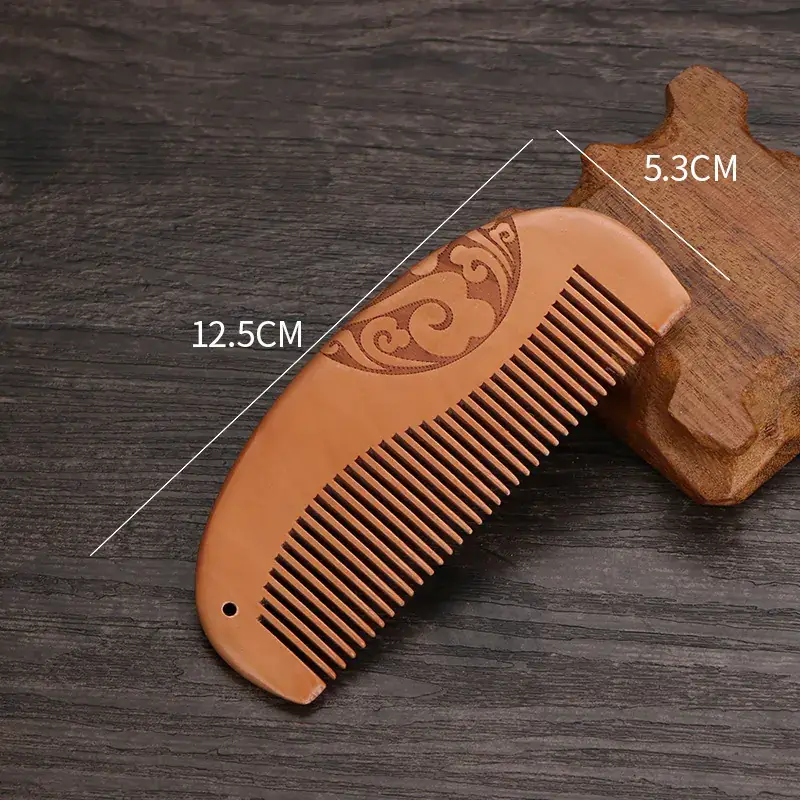 Peach Wood Anti-Static Hair Comb Large Gift - Image 3